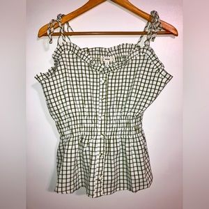 MINE gingham peplum top